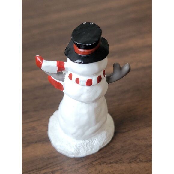 Top Hat snowman red striped scarf Village accessory Xmas decor - Picture 3 of 5